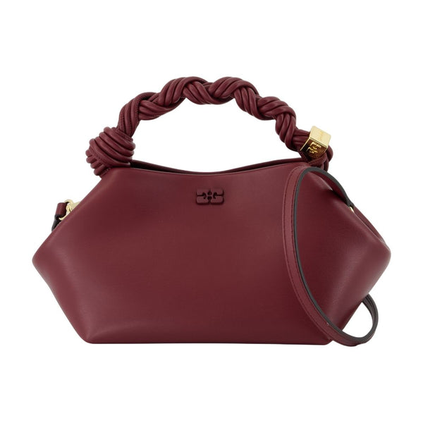 Ganni Synthetic leather shoulder bag in burgundy