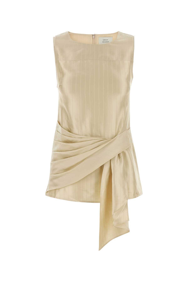 Loulou De Saison Draped 54% Viscose blouse in beige