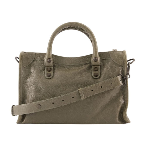 Balenciaga Lambskin top handle bag in green