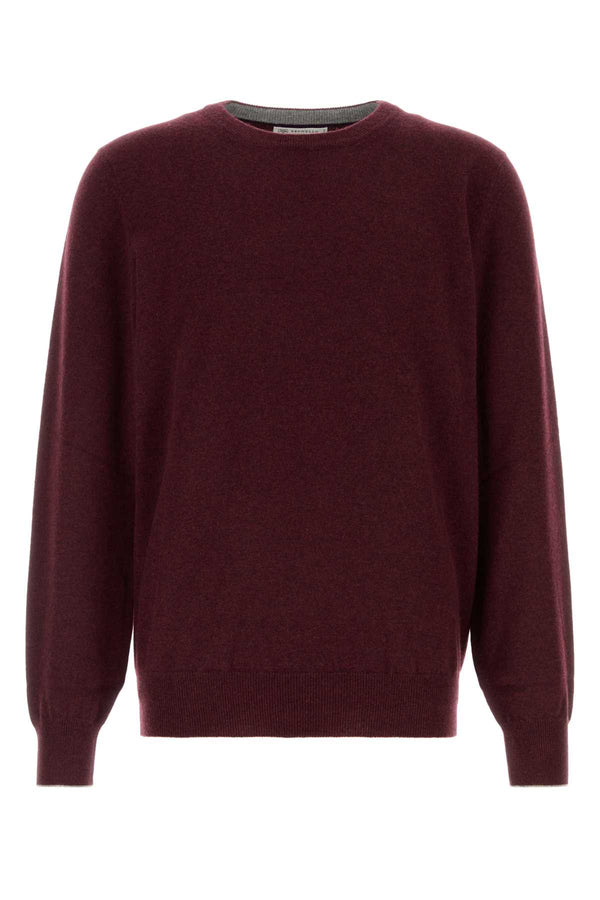 Melange Burgundy Cashmere Sweater Borgogna+grigio Exterior: Maglieria