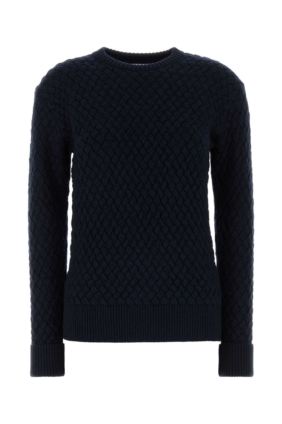 Bottega Veneta Intreccio 100% Wool sweater in navy