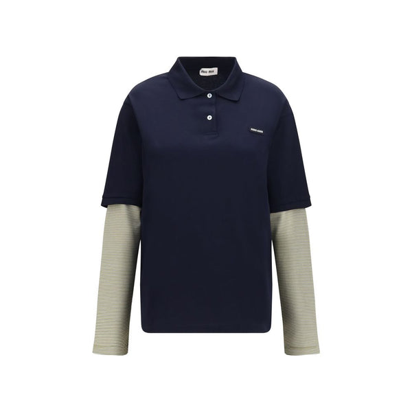 Miu Miu 100% Cotton polo in navy