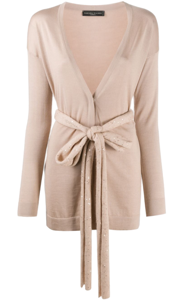 Fabiana Filippi Silk 100% cardigan in beige