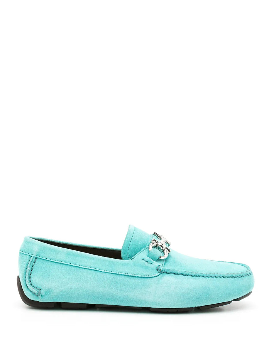 Ferragamo Turquoise suede loafer in blue
