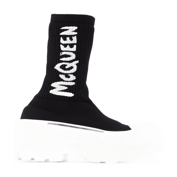 Alexander McQueen Knit textile upper sneaker in black