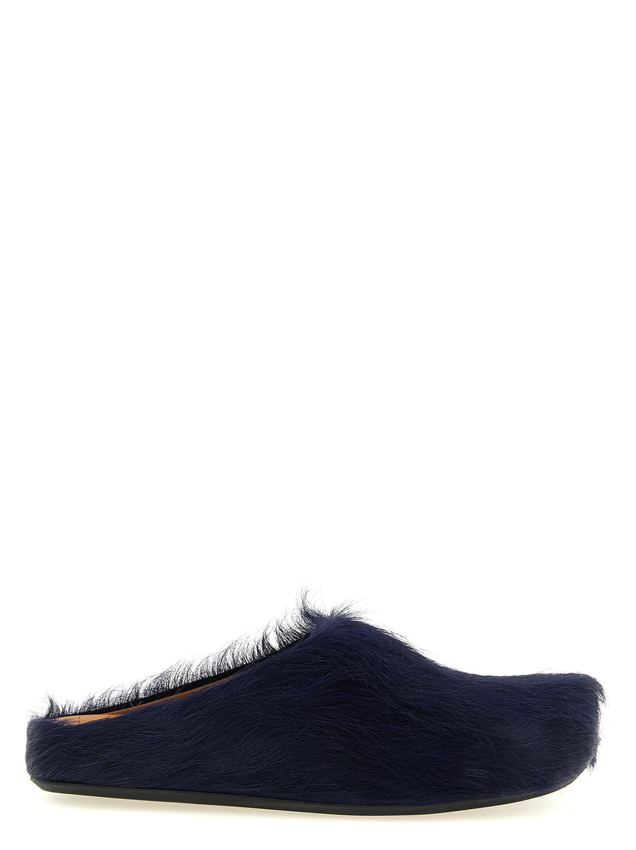 Marni 100% calfskin leather slipper in blue