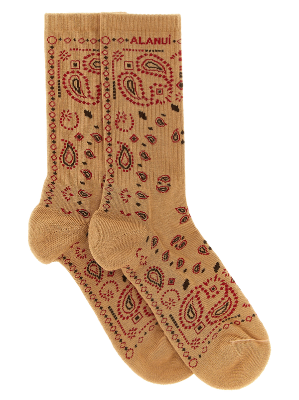Beige Cotton Socks Clothing