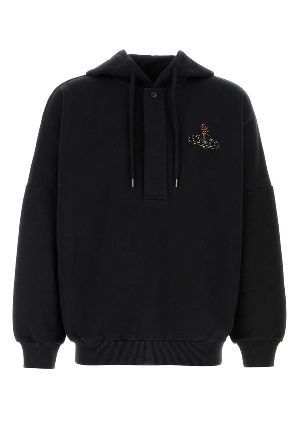 Black Cotton Sweatshirt Aw26black Exterior: Maglie
