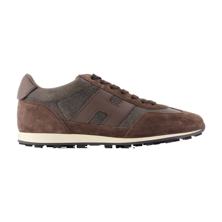 Hogan calfskin sneaker in brown