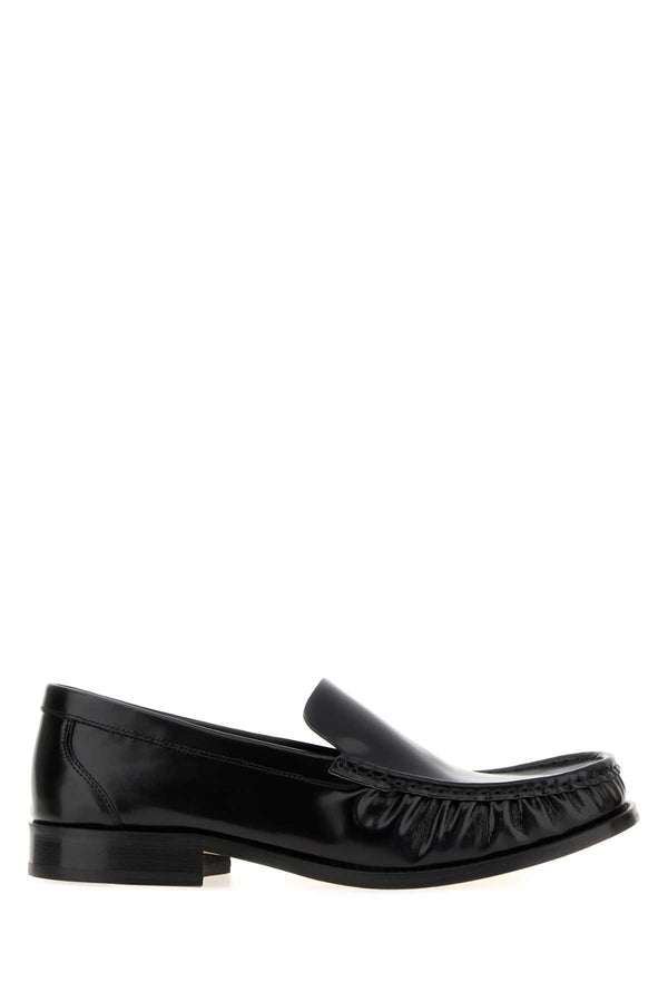 Black Leather Romeo Loafers Noir Mocassini