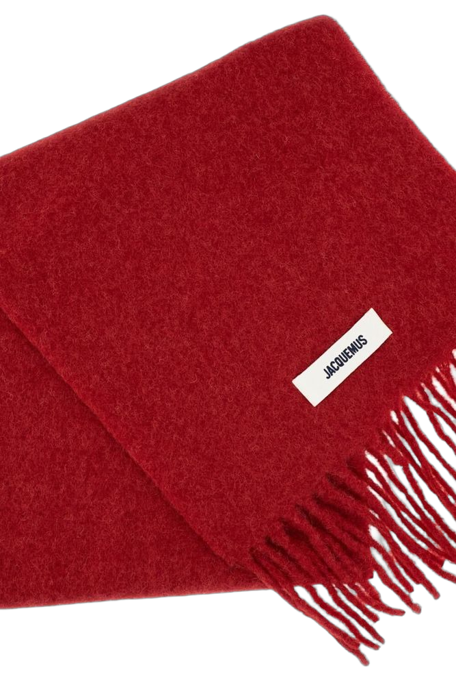 Jacquemus 28% Mohair scarf in red