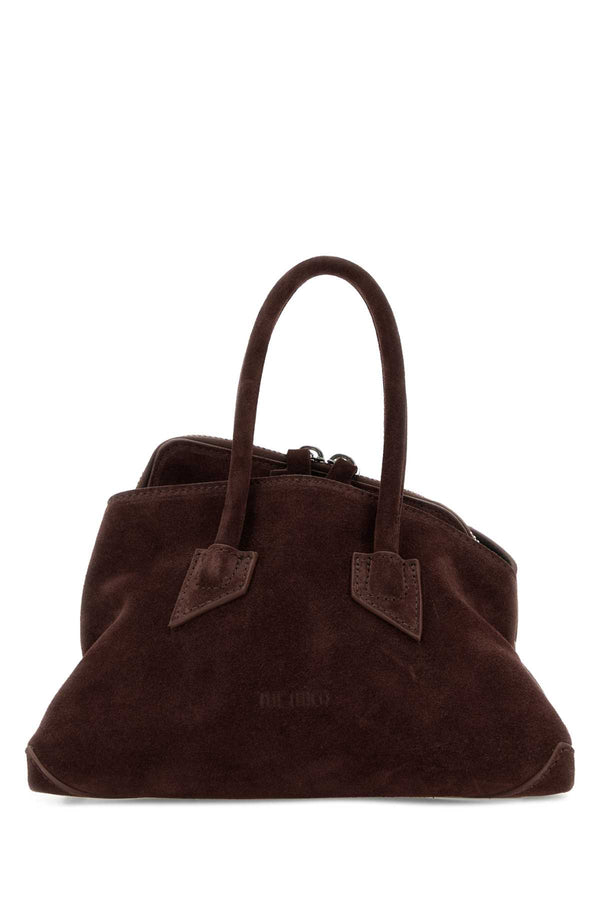 The Attico Passeggiata Exterior: 100% Suede top handle bag in brown
