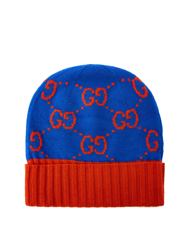Gucci 6761104G2064876 100% Wool beanie in blue