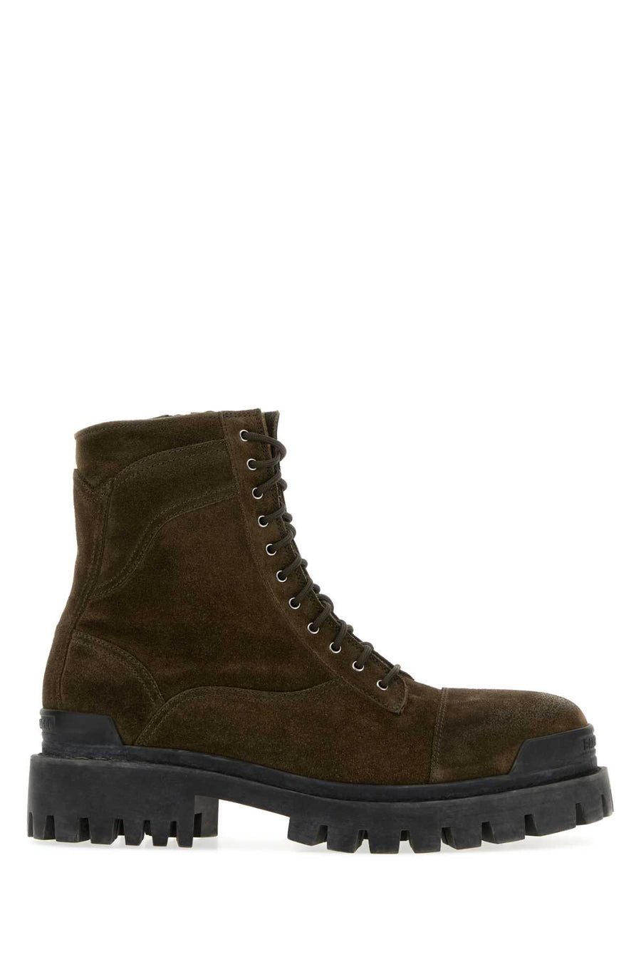 Brown Suede Combat Strike Ankle Boots Olive/ag Silver Stivali