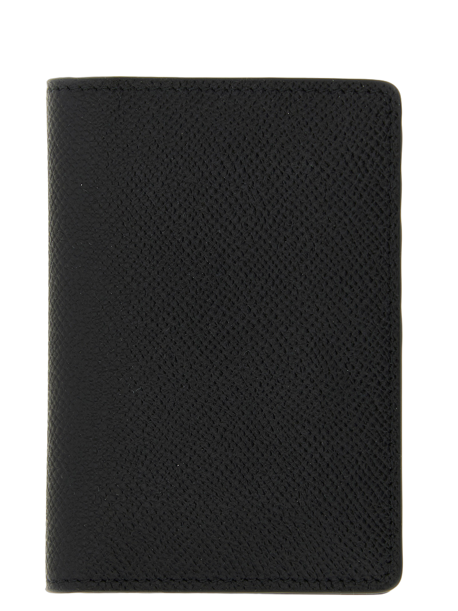 Maison Margiela 100% Calfskin Leather card case in black