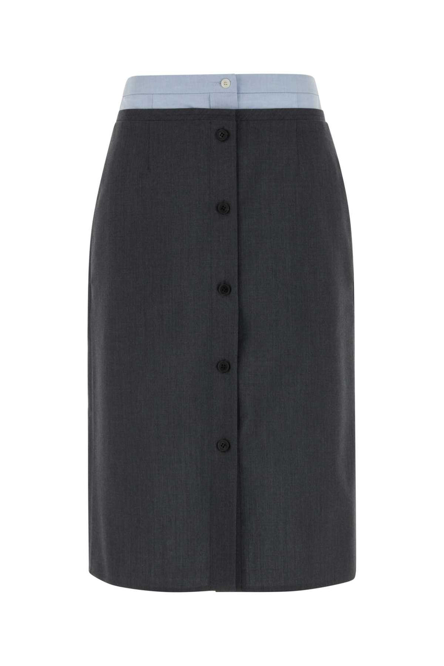 Prada Exterior: 75% Virgin wool 25% Mohair Lining: 68% Cotton 32% Linen skirt in gray