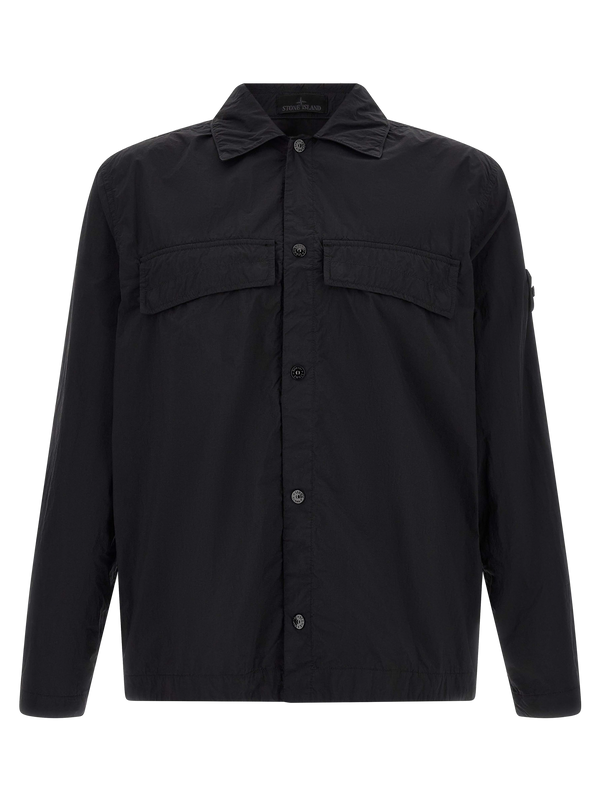 Stone Island 100% polyamide (recycled) overshirt in black