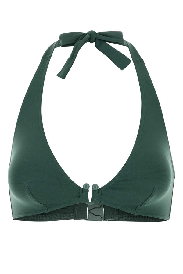 Dark Green Stretch Nylon Noctambule Bikini Top Menthegivree Exterior: Elastane Costumi Da Bagno