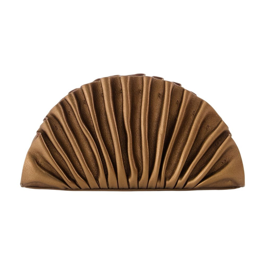 Cult Gaia Calfskin clutch in brown