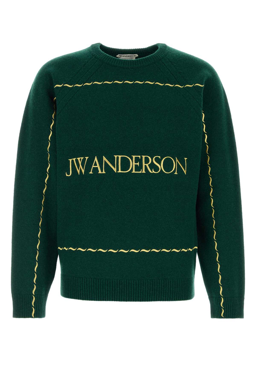 Bottle Green Wool Sweater Pine Exterior: Maglieria