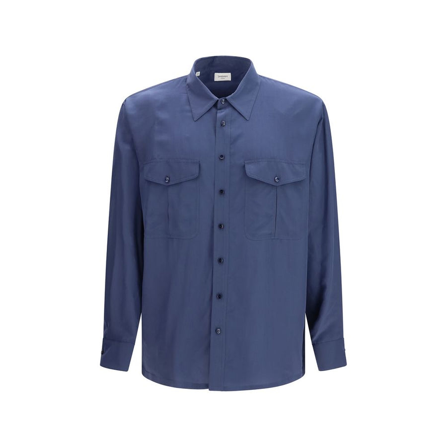 Saint Laurent 63% Viscose shirt in blue