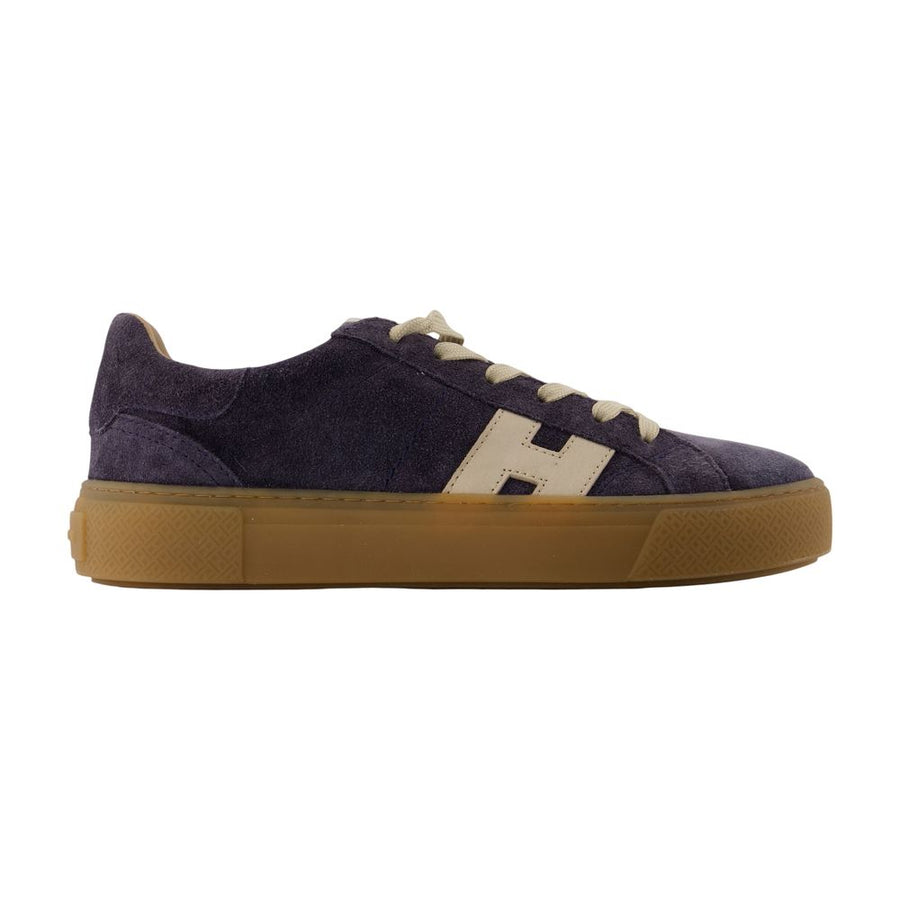 H705 Allacciato H Sneakers - Hogan Leather Blue Calfskin Shoes /
