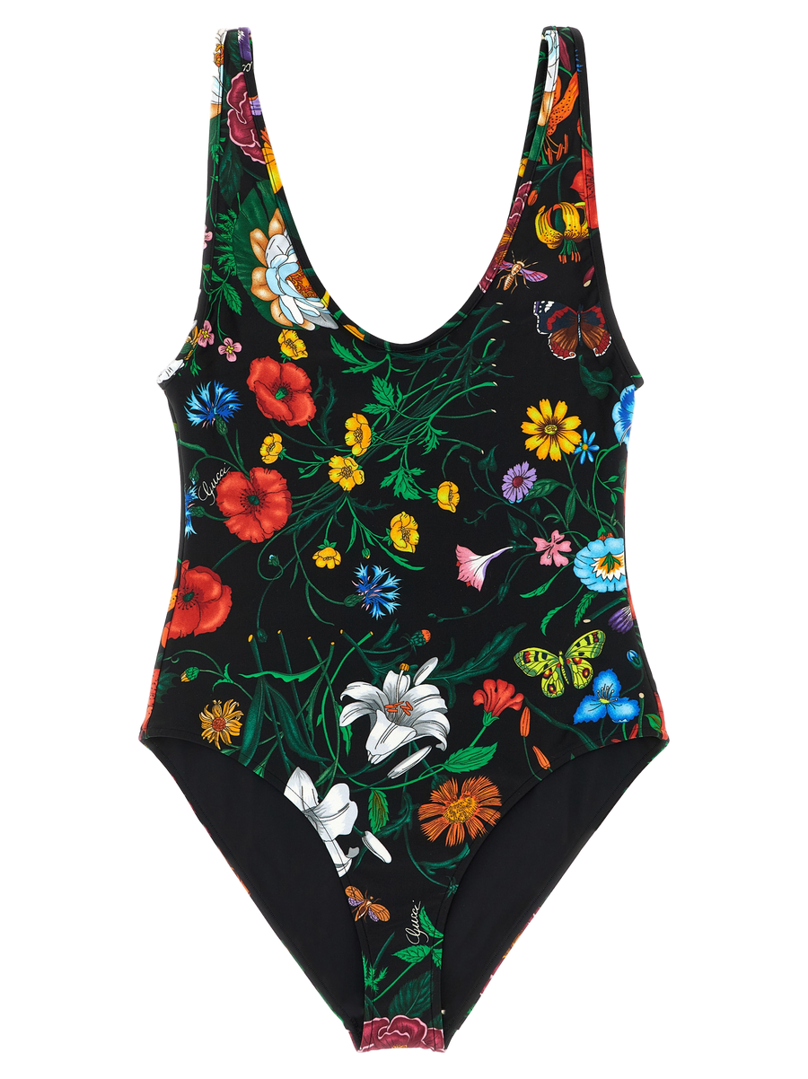 Gucci 100% polyamide one-piece swimsuit in black
