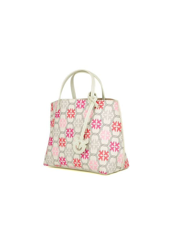 Pinko 100% Polyvinyl Chloride exterior; 45% Polyethylene tote bag in white