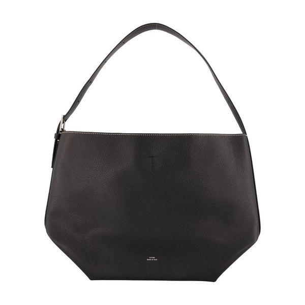 Medium Belted Shopper Bag - Toteme Leather Black Calfskin / Totes-shopping-bags