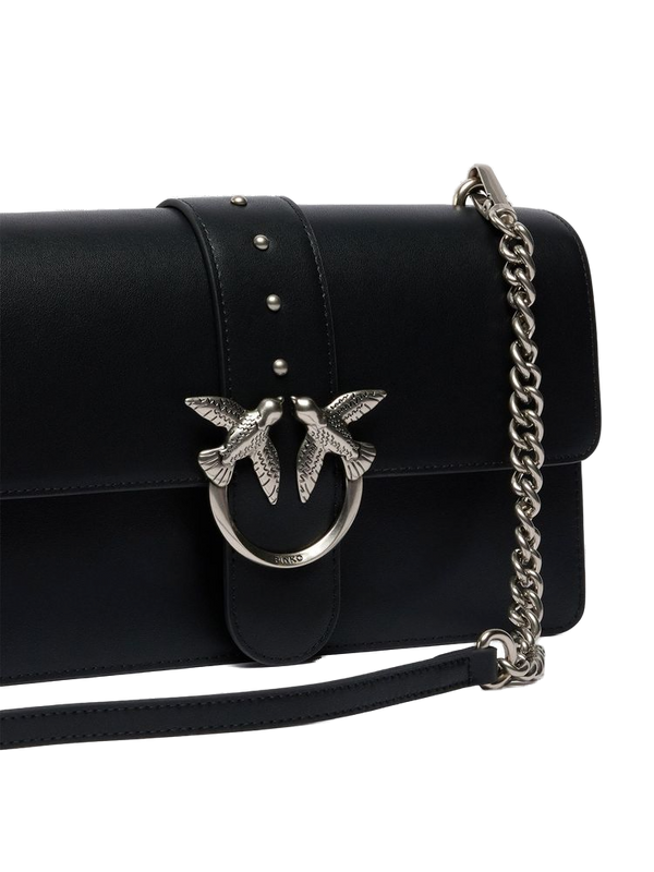 Pinko 100% Goat Leather crossbody bag in black