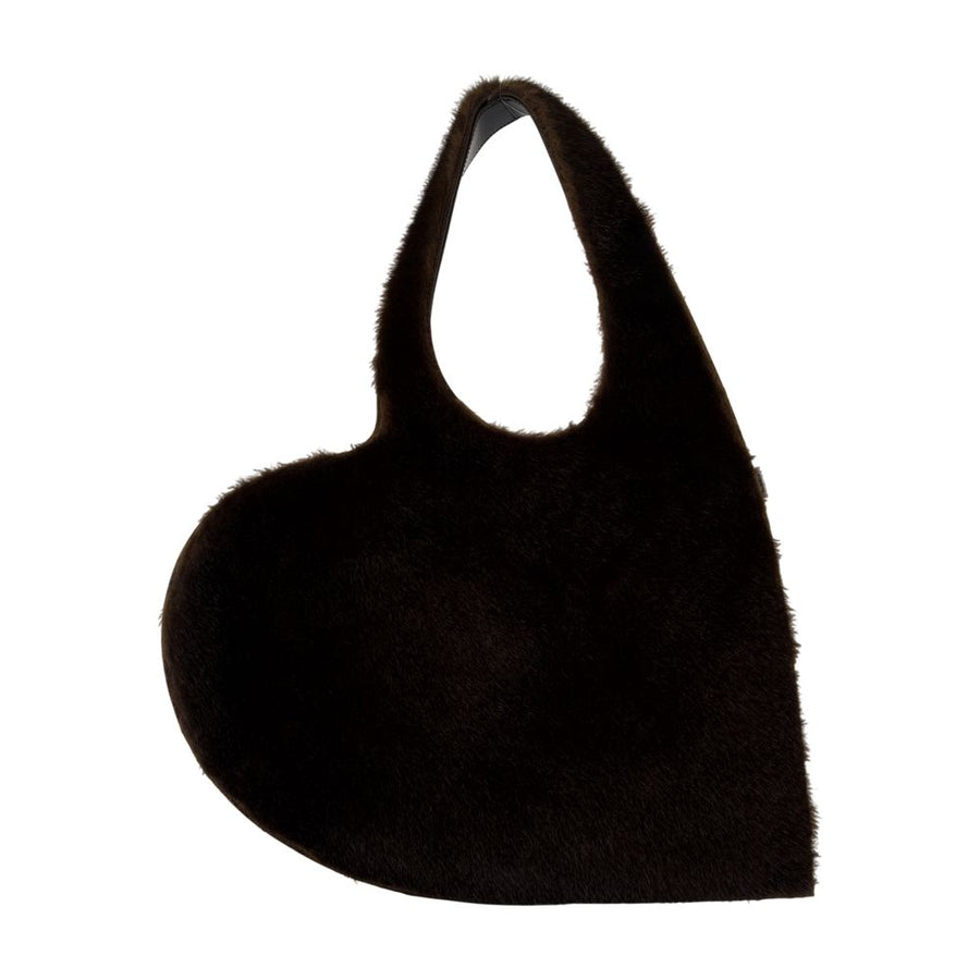 Coperni Synthetic faux fur shoulder bag in black