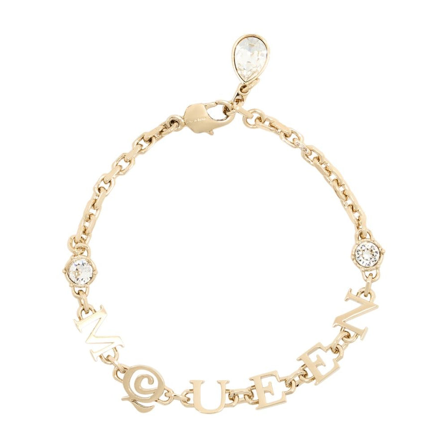 Alexander McQueen Gold-plated metal with synthetic crystals bracelet in gold