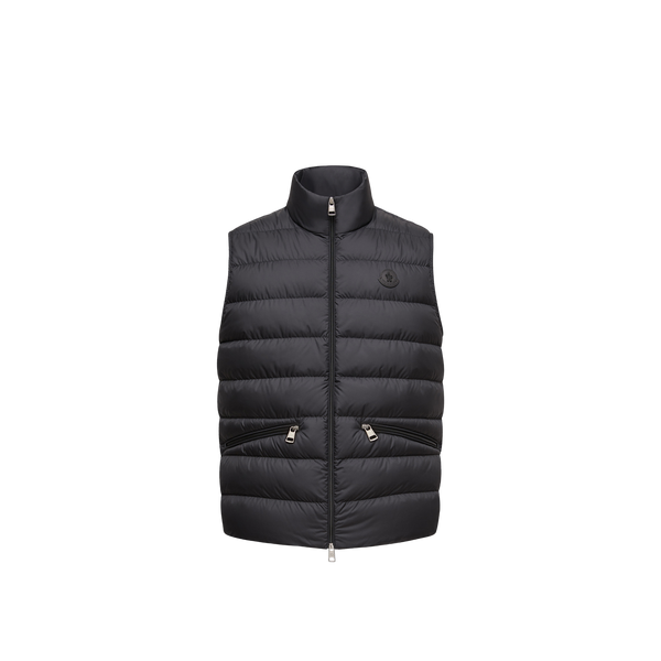 Moncler Nylon with down fill down vest in black