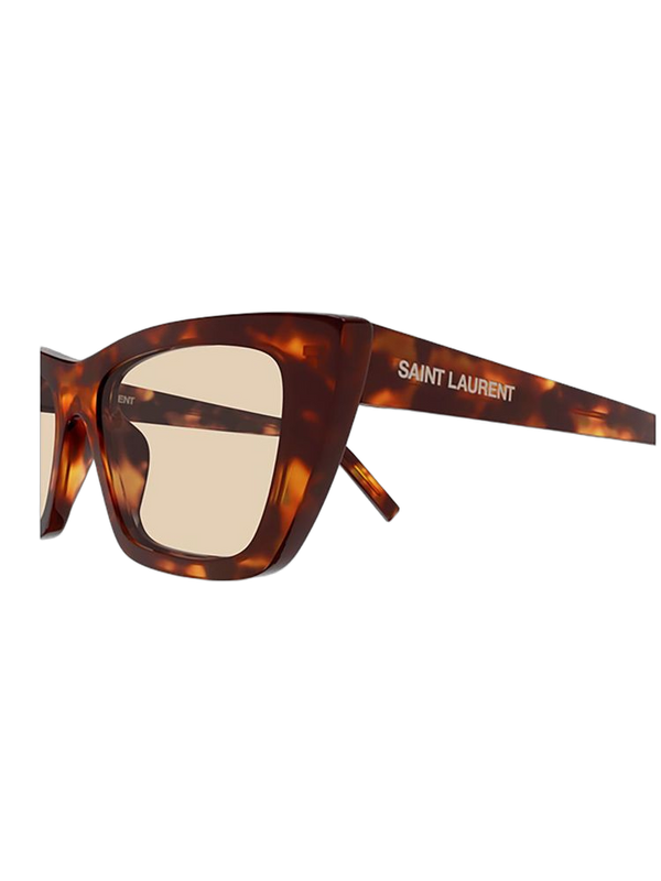 Saint Laurent Mica Recycled acetate frame; bio nylon lenses sunglasses in brown