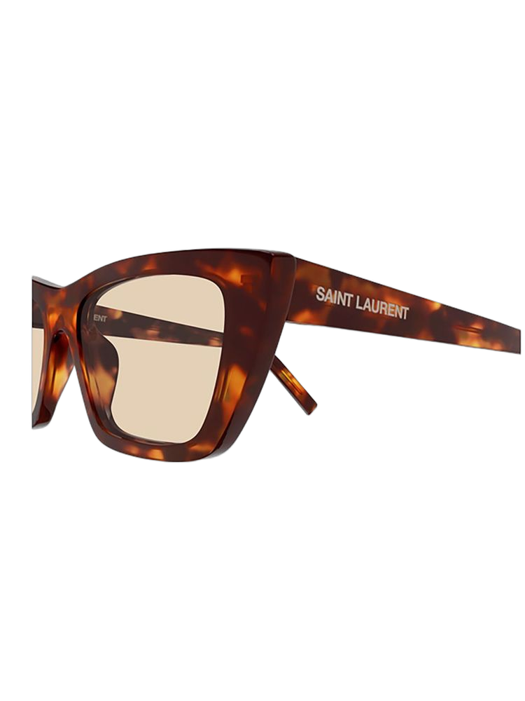 Saint Laurent Mica Recycled acetate frame; bio nylon lenses sunglasses in brown