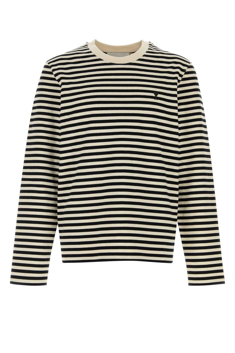 Embroidered Cotton T-Shirt Blackivory Exterior