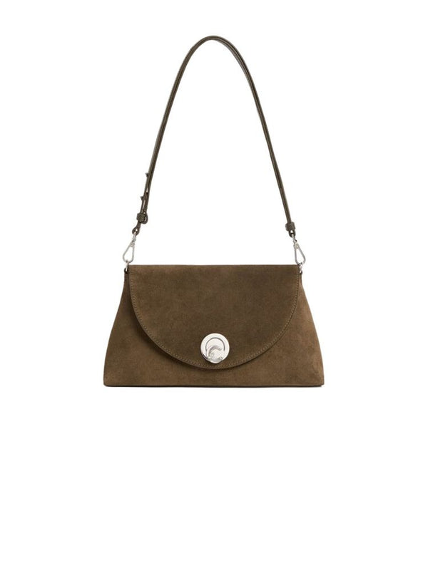 Coccinelle Shoulder Bag Fango Bovine Split Suede Leather / Shoulder-bags
