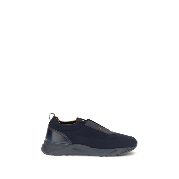 Santoni Upper: 100% Fabric sneaker in navy