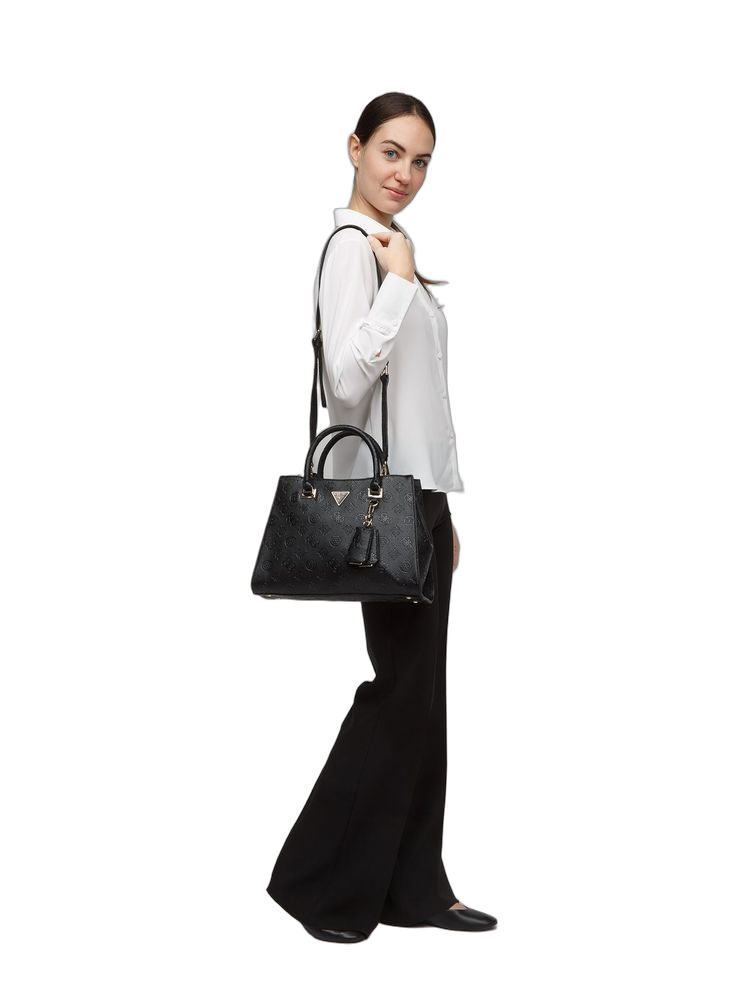 Guess 100% Polyurethane satchel bag in black