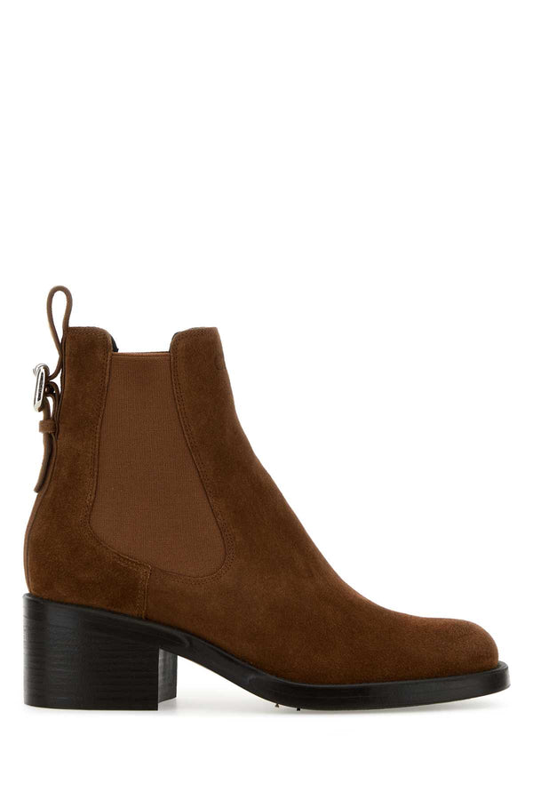 Chloé Boots Exterior: 100% Suede ankle boot in brown