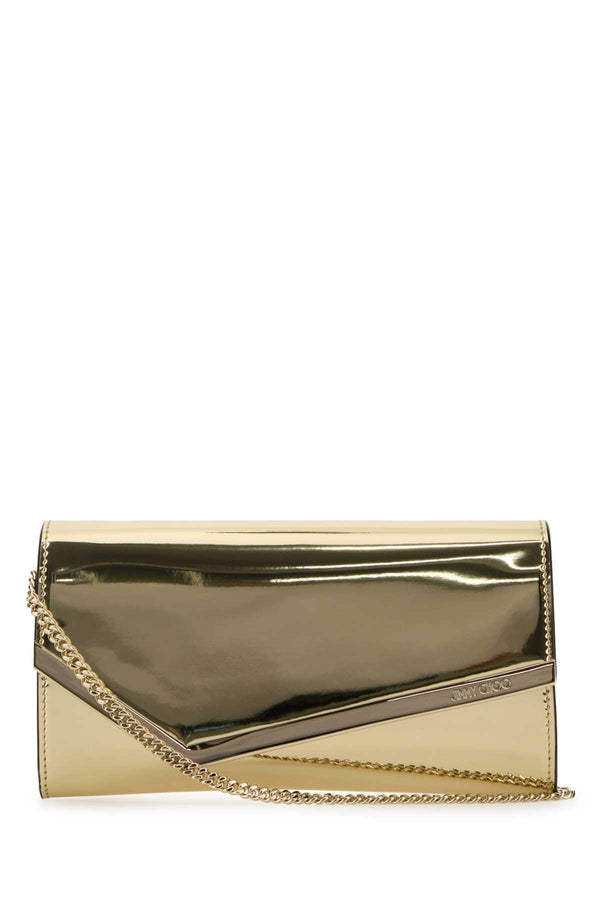 Gold Synthetic Leather Emmie Clutch Borse A Mano