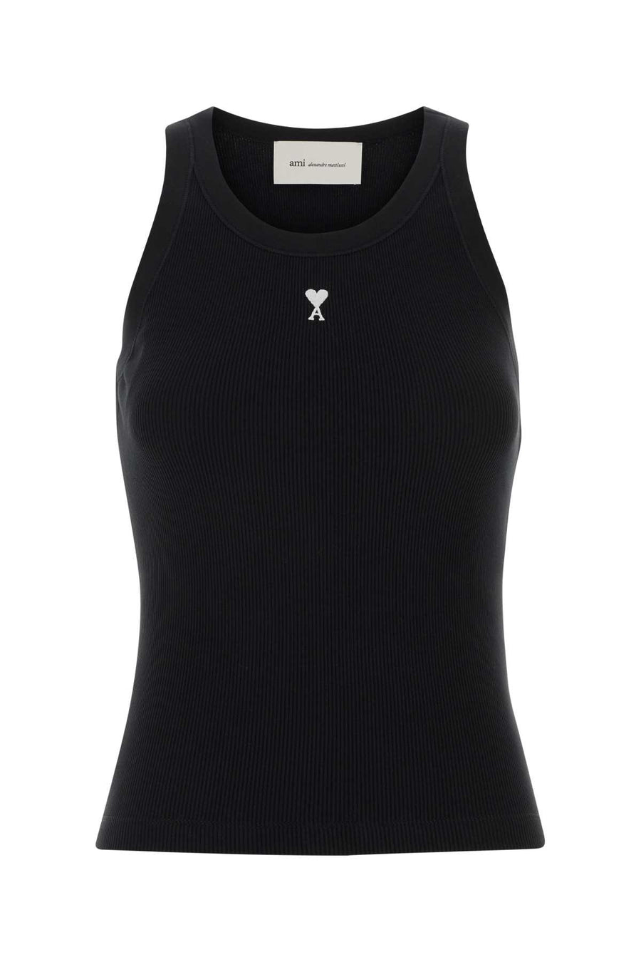 Black Stretch Cotton Tank Top Noirblanccreme Exterior: Elastane Maglie