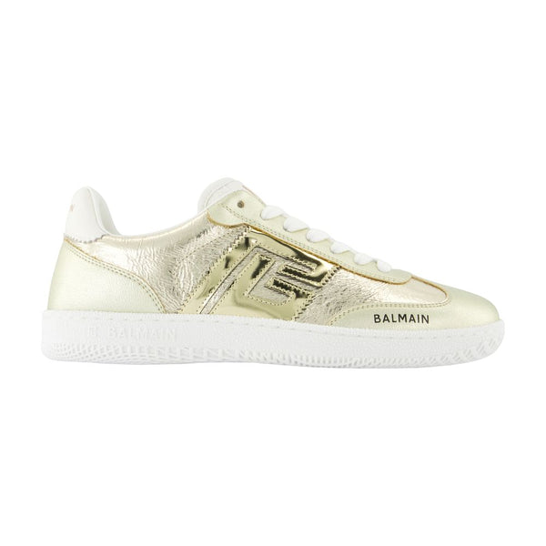 Balmain Calfskin sneaker in gold