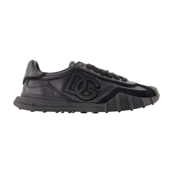 Dg Athletic Sneakers - Dolce&gabbana Leather Black Calfskin Shoes /