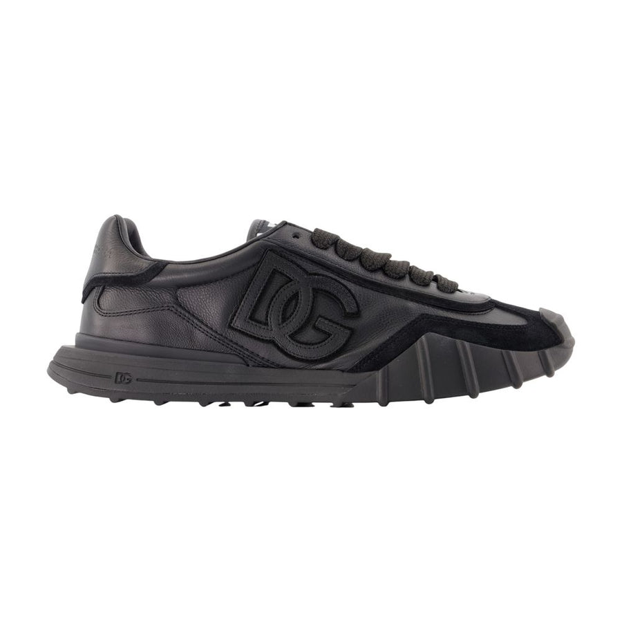Dg Athletic Sneakers - Dolce&gabbana Leather Black Calfskin Shoes /