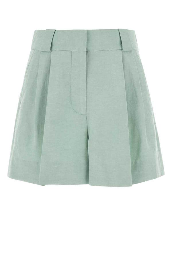 Light Blue Silk Blend Zenith Shorts Sugar Exterior: Linen