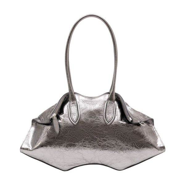 Alexander McQueen Calfskin shoulder bag in silver