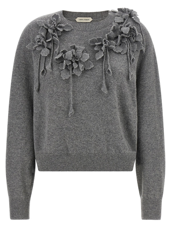 Alberta Ferretti 100% virgin wool sweater in gray