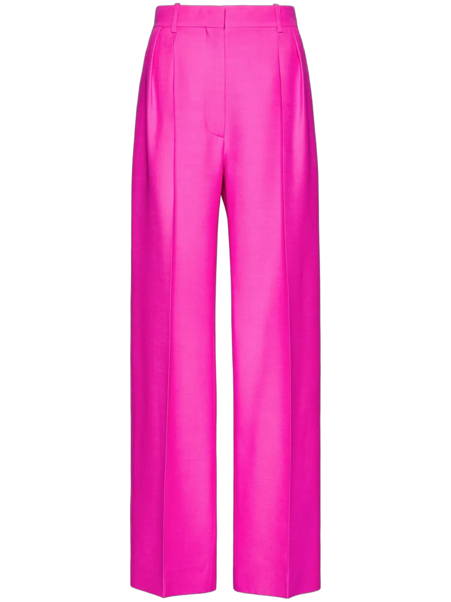 Valentino Virgin wool-silk blend trousers in pink