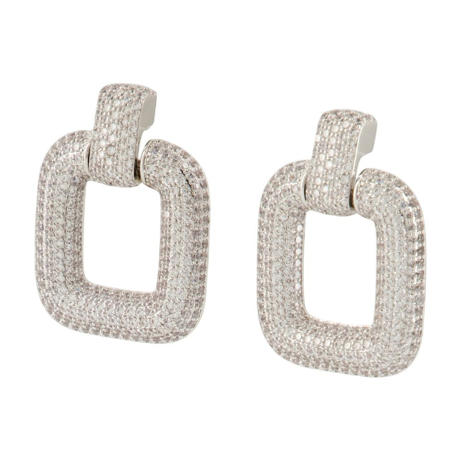 Self-Portrait brass earrings in silver